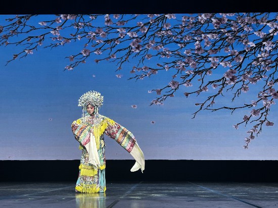 京劇梅派傳人胡文閣一曲《梨花頌》，博得滿堂喝彩。人民日?qǐng)?bào)記者 時(shí)元皓攝
